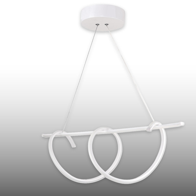 Lustre à DEL Modern Loop - hauteur réglable, 4000 Kelvins, Blanc
