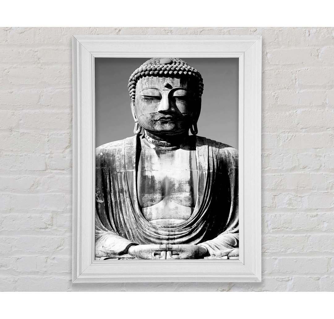 Friedlicher Buddha Schwarz N - Druck