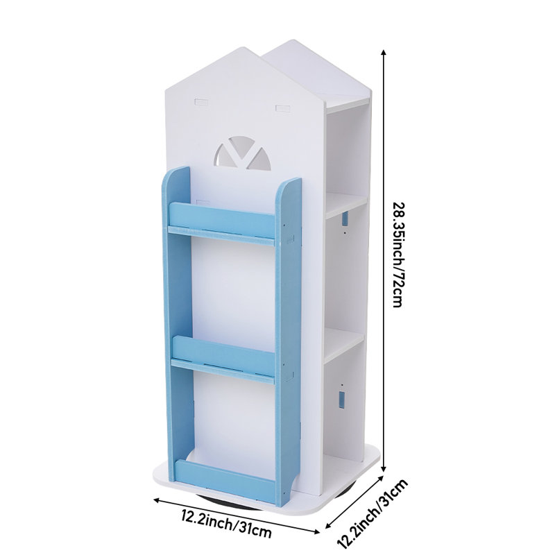 72cm H x 31cm W Floating Shelf Bookcase, White/Blue