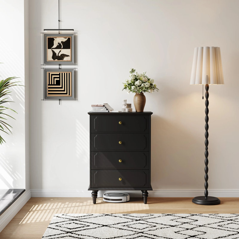 Commodes Mid-Century à 4 tiroirs pour chambre à coucher