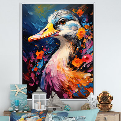 «Blue Duck Portrait II - Duck Animal», art mural