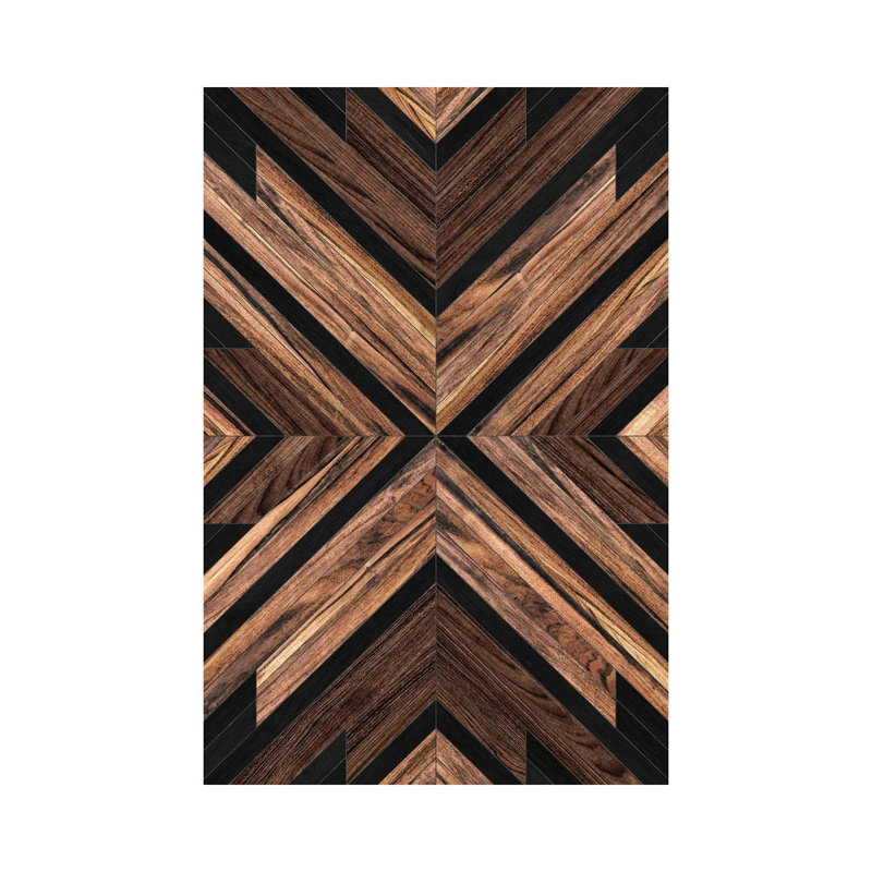 Motif tribal urbain n ° 3 - bois, H 12 po x l 8 po x P 0,75 po