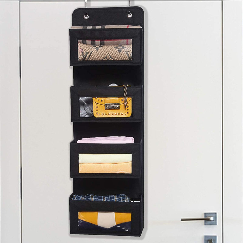 Wall Organizer with Wall Baskets, Black