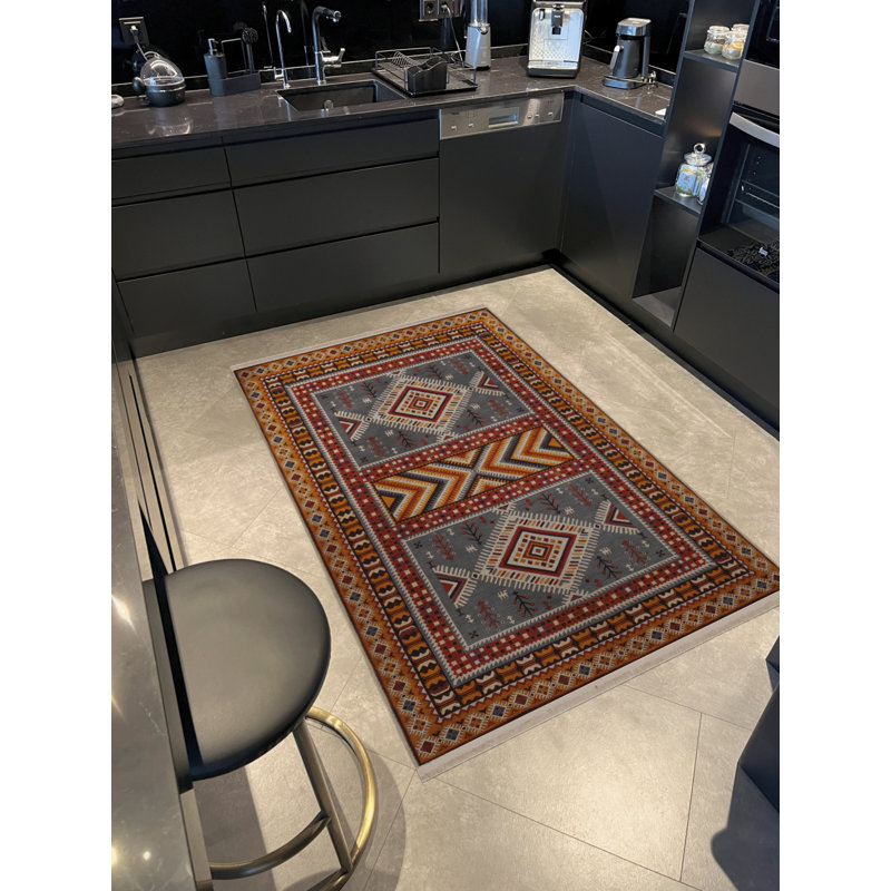 Tapis rectangulaire Wyette, Tapis de couloir 4 pi x 8 pi 3 po