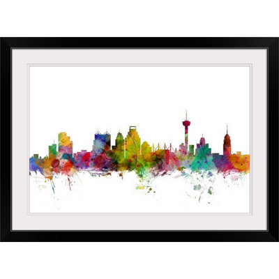 «San Antonio Texas Skyline» par Francy, impression