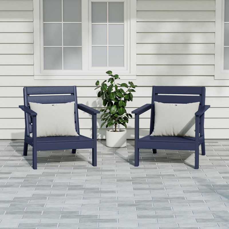 Deep Seating Chair (Set Of 2), Navy Blue