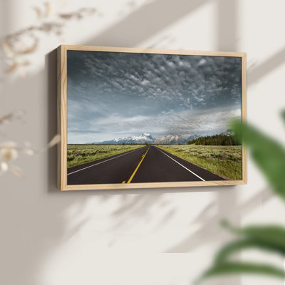 Empty Park Road -Framed Print - Restickable