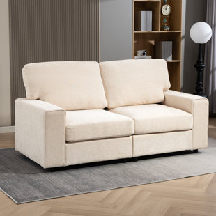 Causeuse à accoudoirs carrés de style moderne 70,8 po