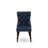 Denison Parson Dining Chairs - Button Tufted Nailhead Navy Blue Polyester Fabric Upholstered Chairs, Set of 2, Mahogany-210702672