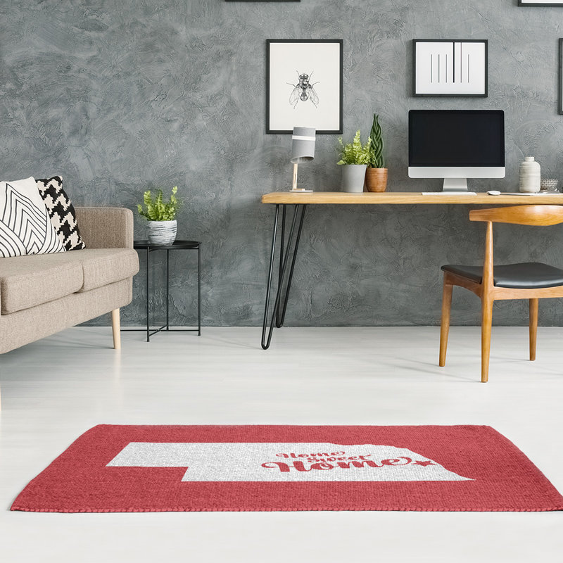 Tapis en coin rouge doux home Omaha, Rectangle 5 pi x 7 pi
