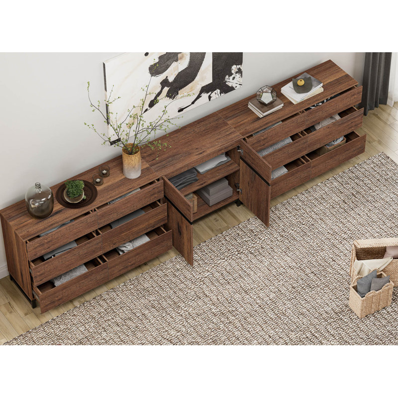 3 In 1 Multifunctional Dresser With 12 Drawers, Modern Chest Of Drawers With Adjustable Shelf And Metal Base, Closet Organizers And Storage Cabinet For Bedroom