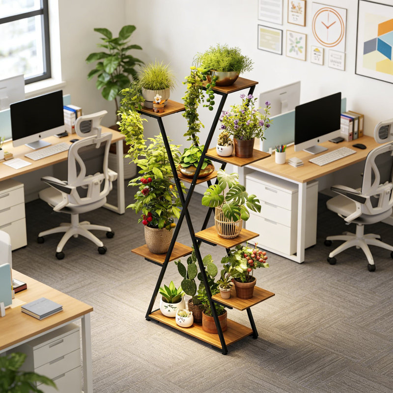 Support lumineux pour plante avec lumières de culture intégrées - grande étagère d'angle en métal à 8 niveaux pour plantes d'intérieur, salon, présentoir de bureau avec minuterie