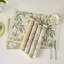 Yellow Floral Printed With Fringe Placemats 14" W X 19" L, Set Of 4-1655283937