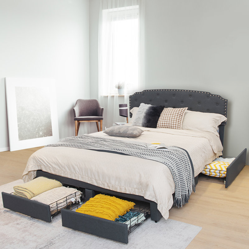 Loki Upholstered Drawers Platform Bed