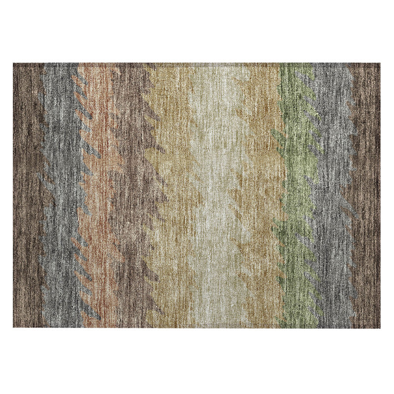 Neysa Washable Striped Indoor Rug, Rectangle 1'8" x 2'6"
