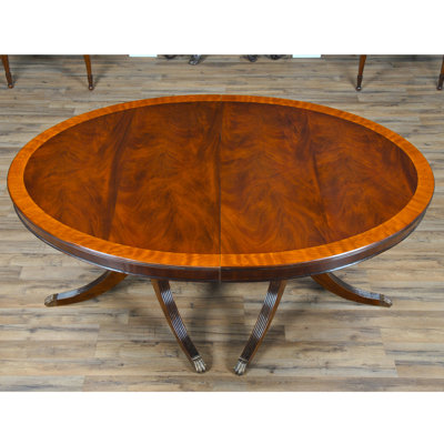 Mahogany Oval Solid Wood Dining Table