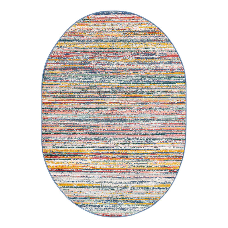 Hulsey Striped Indoor Rug, Oval 4'1" x 6'3"