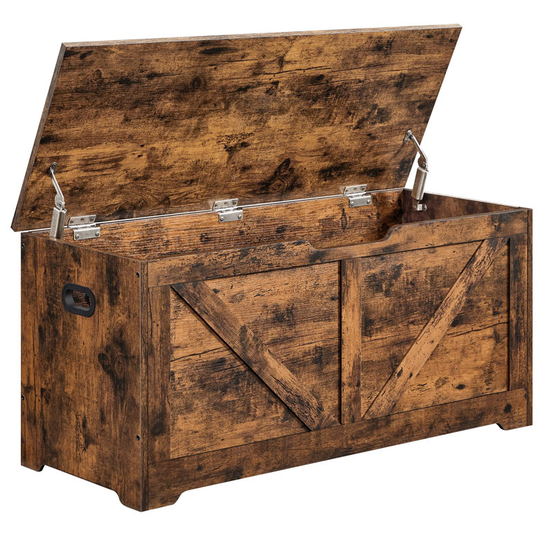 Deziree Storage Bench, Rustic Brown, 46cm H x 100cm W x 40cm D