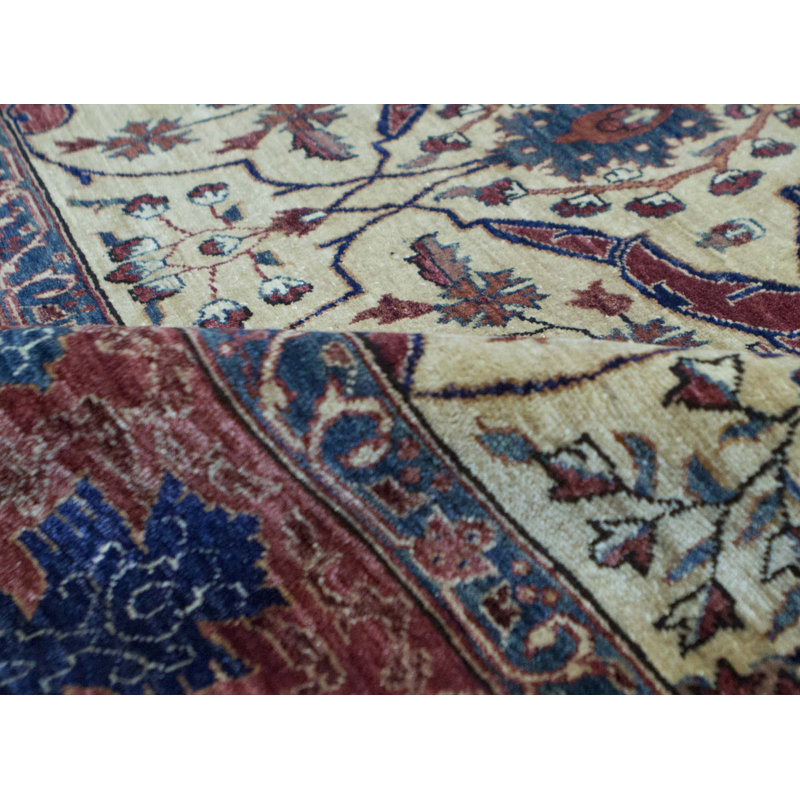 Hand-Knotted High-Quality Blue and Brown Area Rug