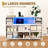 10 Drawer Fabric Dresser, TV Stand with RGB LED Lights & Power Outlet for 45"-55" TV-51090893