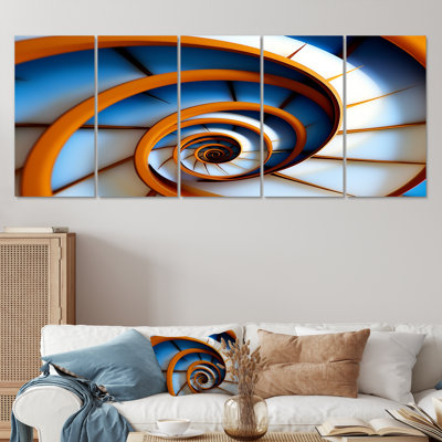 Stairway Infinity - Spiral Abstract Wall Art Canvas 5 Piece