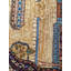 Tapis bleu / rouge / jaune en laine / coton fait à la main 4 pi 3 po x 5 pi 11 po Brahear