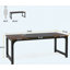 Bureau de direction 70,8 po, poste de travail d'ordinateur moderne avec structure en métal épais-1743017043