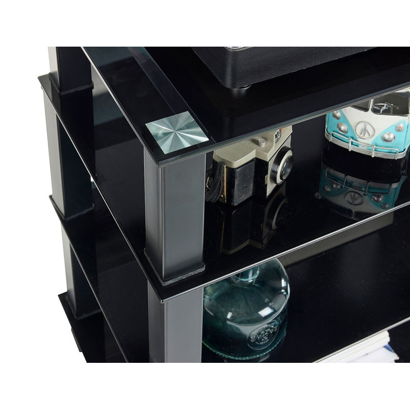 3212CAB72D83498F8E00436A0063ABD7 Black 4 Shelf Hi-Fi rack