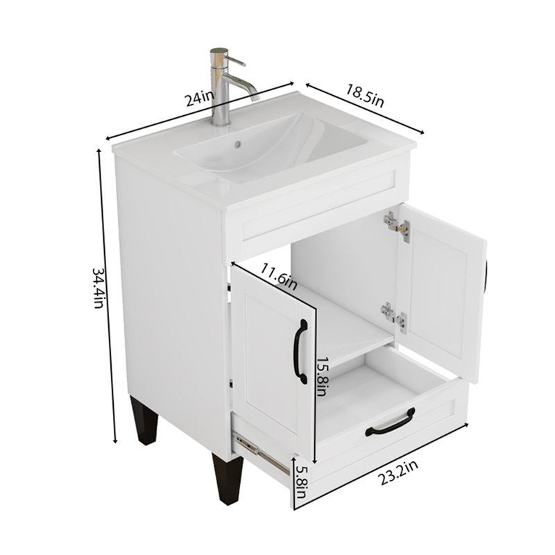 Meuble-lavabo simple 24 po avec lavabo