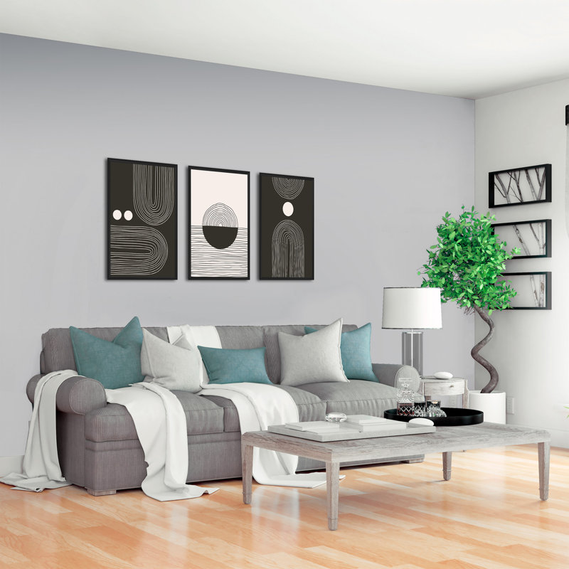 Circular - 3 Piece Single Picture Frame Painting Set on Wood