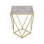 Table d'appoint en verre Creative, couleur or et blanc