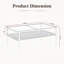 Table basse rectangulaire avec plateau en verre trempé gris et pieds blancs, table de salon moderne-1266245378