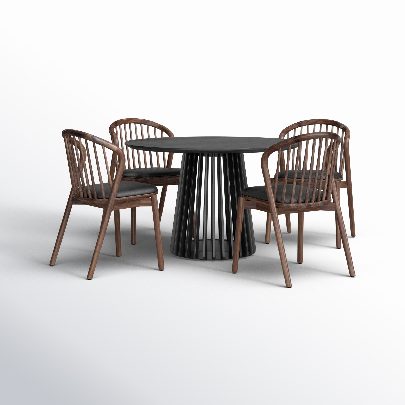Buffolino 5 - Piece Extendable Dining Set, Black, Walnut