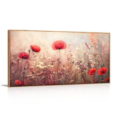 Ensemble de 1 tableau sur toile « Coquelicots rouges »