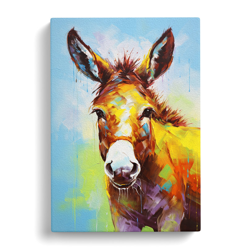 Donkey Gestural - Wrapped Canvas, 60cm H x 40cm W x 3cm D