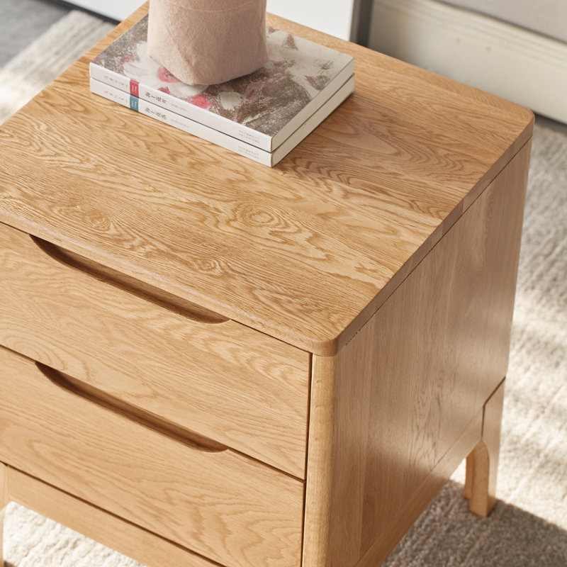 Broderick 42cm W Solid Wood Bedside Table