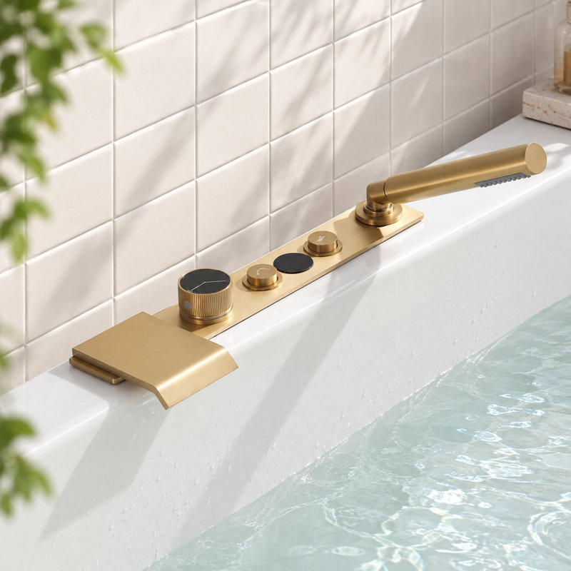 Tub Filler, Or brossé