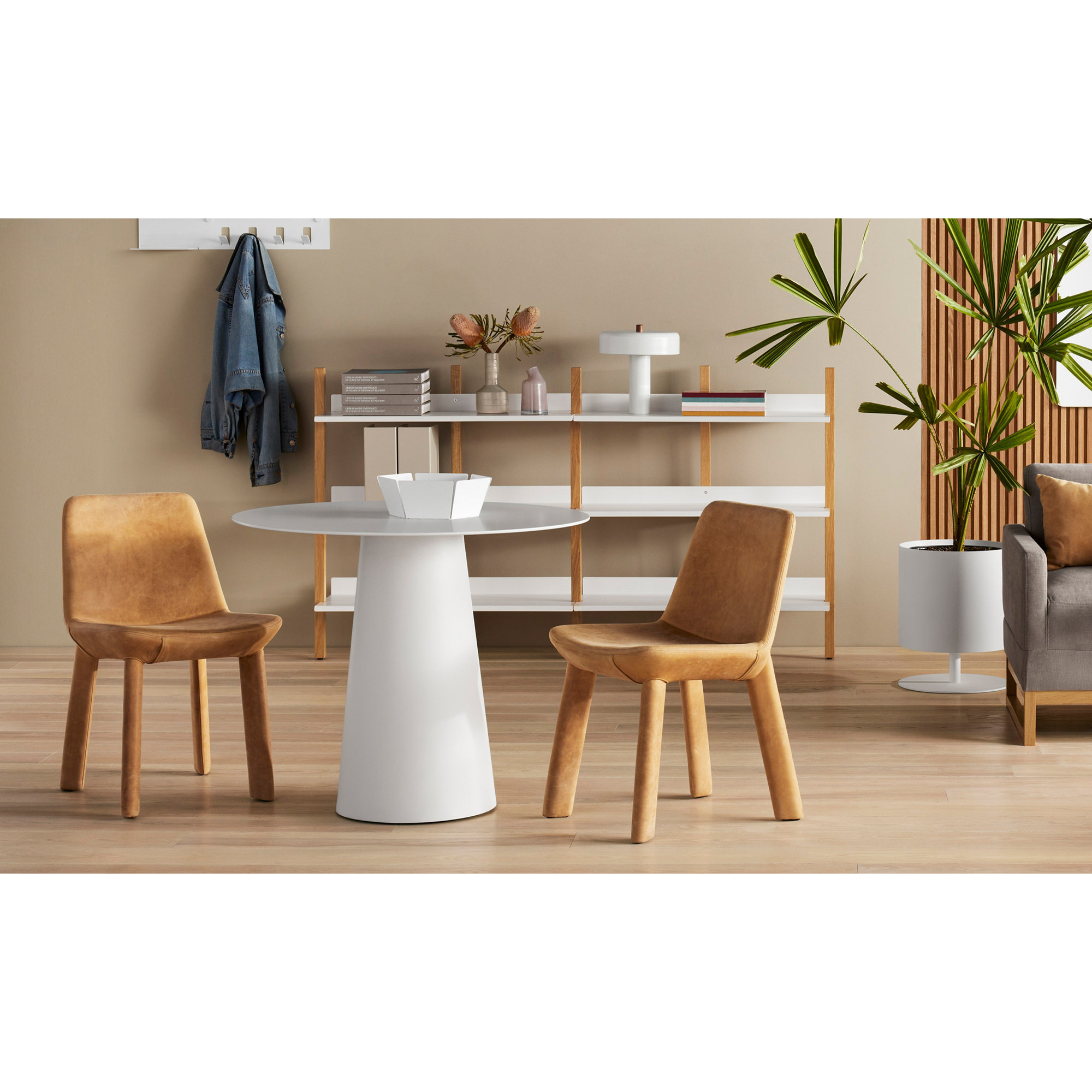 Circula Round Dining Table, Standard (30" Height), White, 52" W x 52" L
