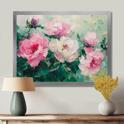 Harmonie de pivoines vertes dansant - art mural de pivoines pour le salon