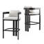 Tabouret de bar d'extérieur en aluminium Pula, chaise de bar, structure noire avec coussin gris, ensemble de 2-526530643