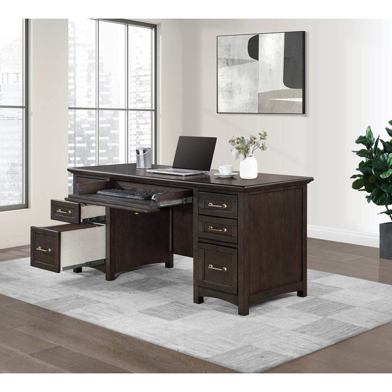 Solid Hardwood and Oak Veneer Desk