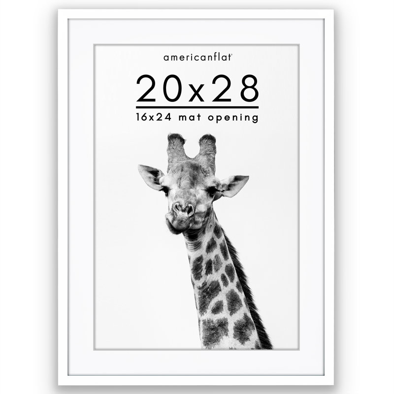Cadre photo Americanflat, Blanc, 20 po x 28 po, Rectangulaire