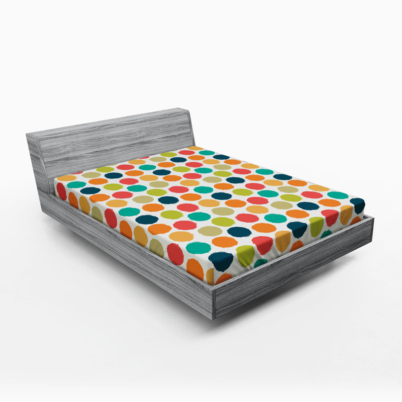 Microfiber Polka Dots Fitted Sheet, Full Fitted Sheet, Polka Dots