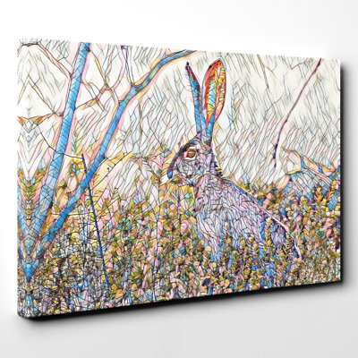 Hare in the Meadow - Wrapped Canvas