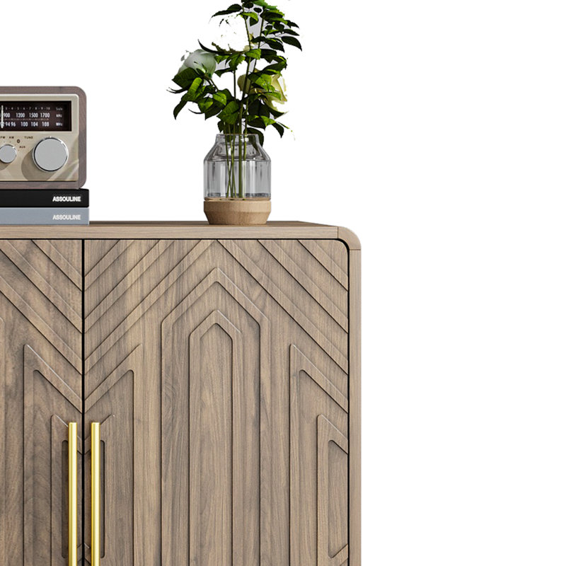 Thaddeus Carved 4-Door Sideboard with Adjustable Shelves, Walnut