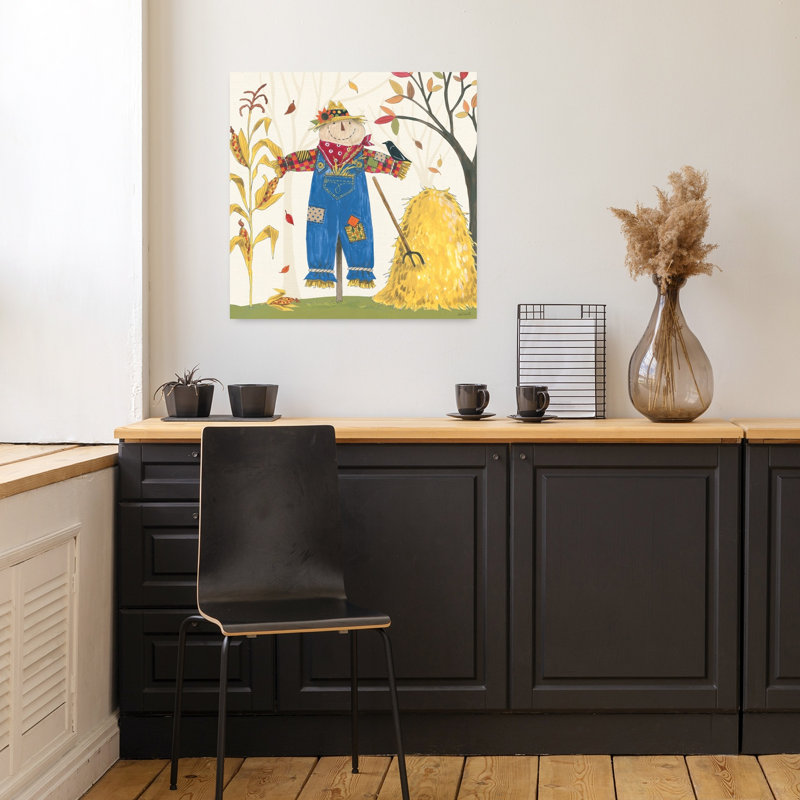Art abstrait d'automne contemporain sur bois, H 18 po x l 18 po