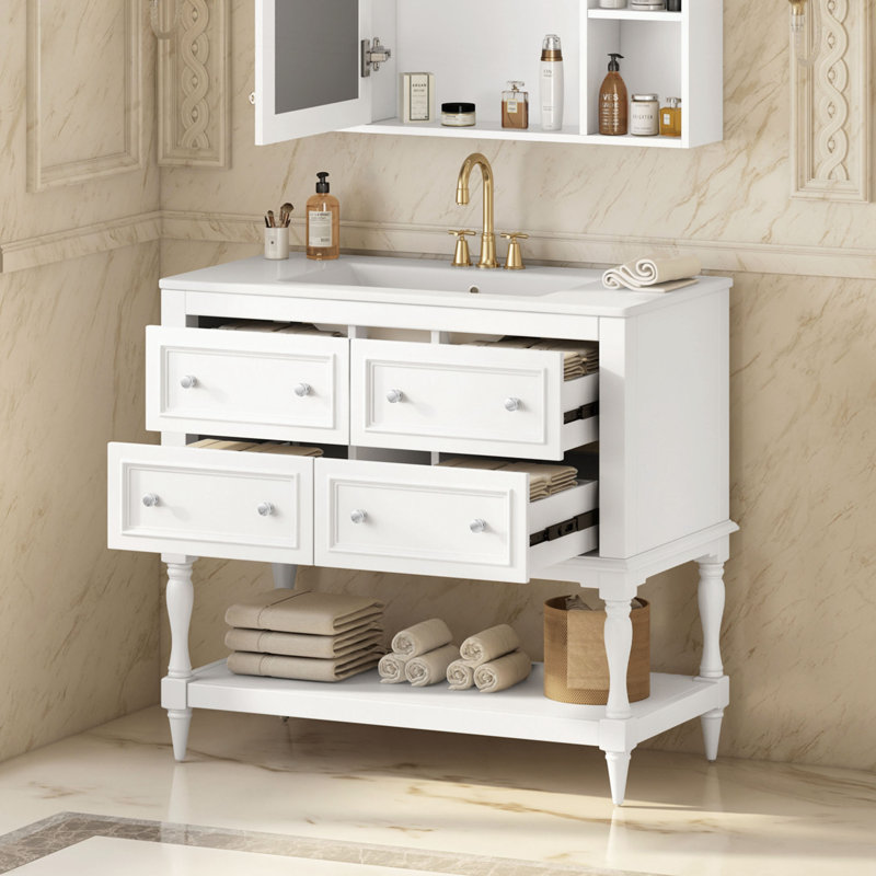 Ensemble de meuble-lavabo 36 po avec lavabo, Blanc
