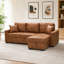 94" Faux Leather Like Upholstered Sectional with Pull-Out Bed and Chaise Storage-863471510