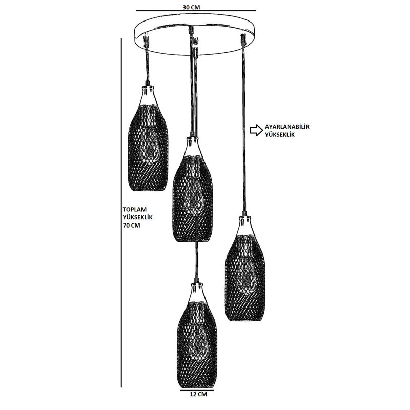 Chandle Chandelier, Gold