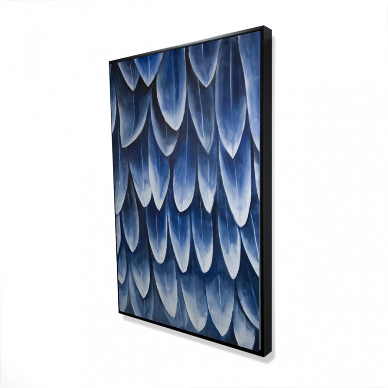 Plumage bleu, reproduction sur toile, H 36 po x l 24 po
